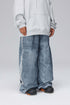 Unisex Denim style Baggy Grey Snow Pants