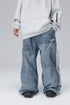 Unisex Denim style Baggy Grey Snow Pants