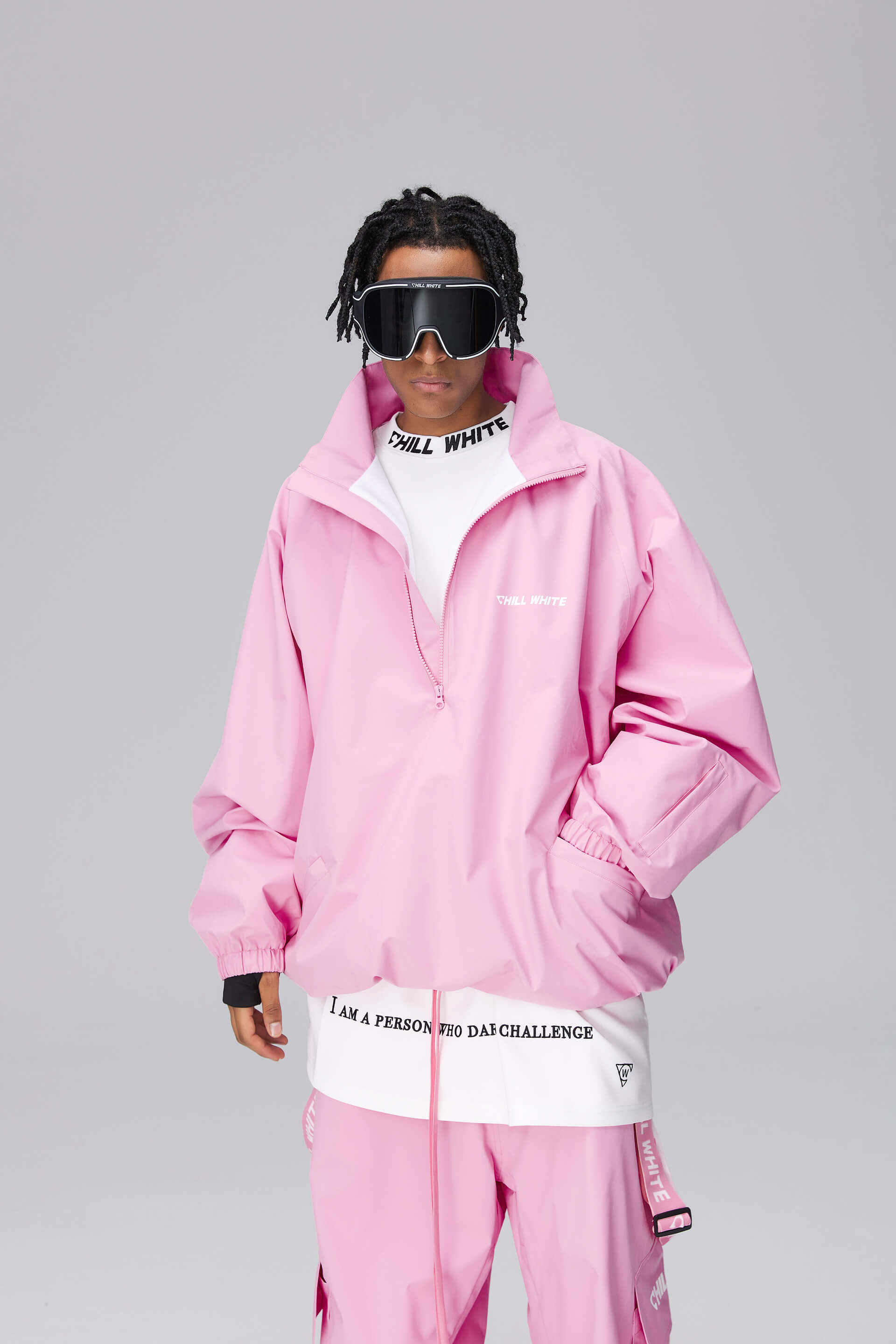 Unisex Light Pink Snow Jacket & Pants
