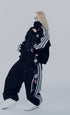 Black Lace Trim Snow Jacket and Pants Set