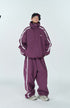 Purple and White Striped Snow Jacket and Pants Set