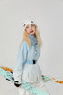 Gradient Fur Collar Snow Jacket and Pants Set