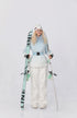 Gradient Fur Collar Snow Jacket and Pants Set