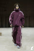 Purple and White Striped Snow Jacket and Pants Set