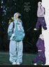Unisex Reflective Purple Snow Jacket & Pants Set
