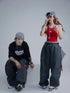 Unisex Denim Style Baggy Snow Pants