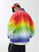 Unisex Rainbow Denim style Snow Jacket