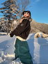 Unisex Green Snow Pants (With White Stripe)