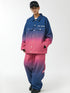 Unisex Denim Style Gradient Color Snow Jacket & Pants