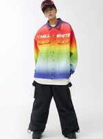 Unisex Rainbow Denim style Snow Jacket