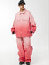 Unisex Denim stytle Pink Gradient Snow Jacket & Pants