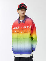 Unisex Rainbow Denim style Snow Jacket